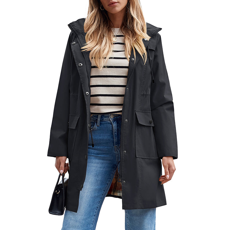Women's Waterproof Hooded Rain Jacket | Trench Coat – SaphiRose