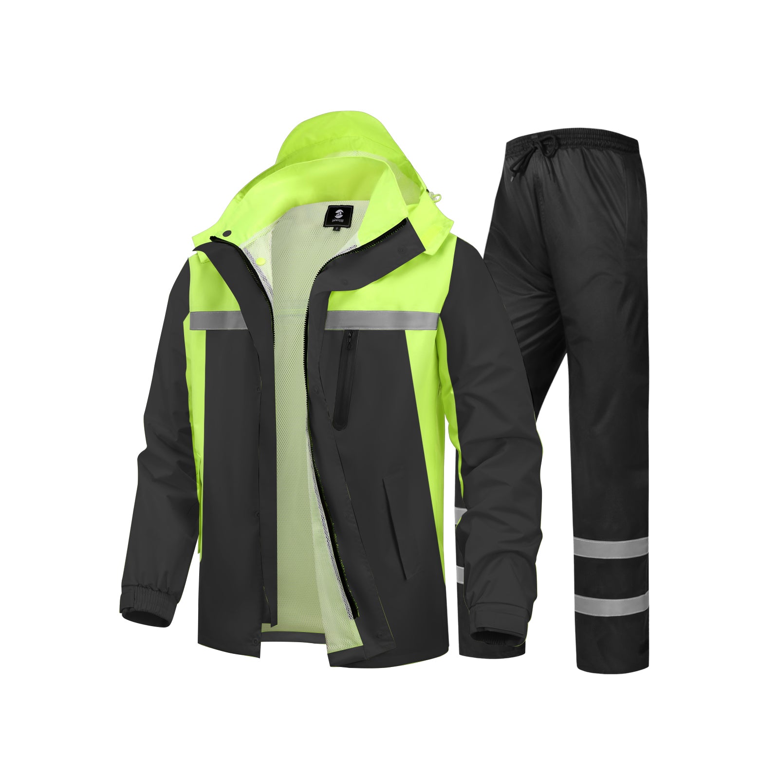 Men's Rain Suit High Visibility Reflective Work Rain Jacket Pants