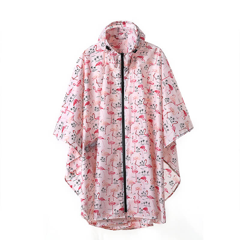 Packable Waterproof Poncho Raincoat with Adjustable Hood