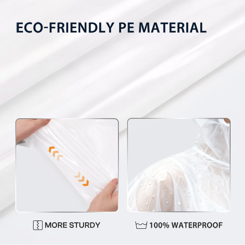 Multicolor Disposable Emergency Rain Ponchos  (6 Packs)