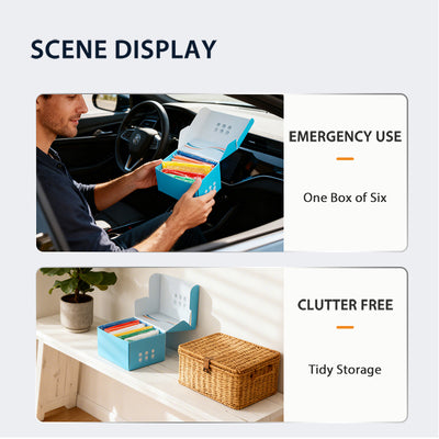 Multicolor Disposable Emergency Rain Ponchos  (6 Packs)