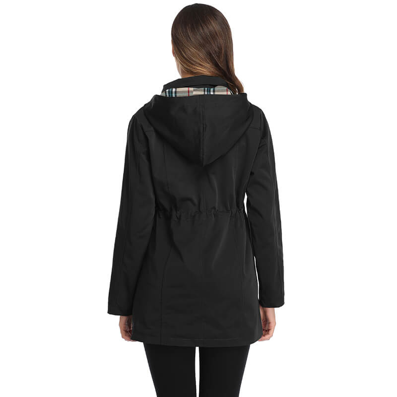 Women's Long Hooded Anorak Style Windbreaker Jacket Women's Long Hooded Anorak Style Windbreaker Jacket