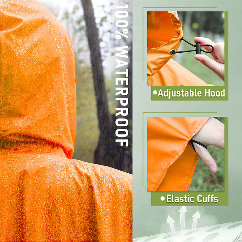 SaphiRose 1 poncho de lluvia de talla grande con 1 capa impermeable para  lluvia para bicicleta (paquete)