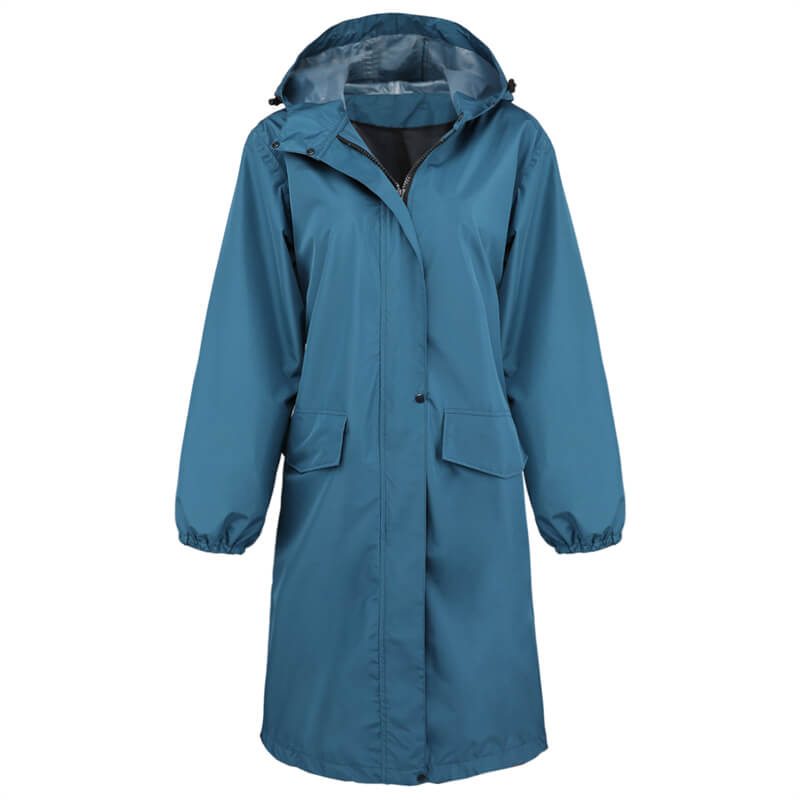 Lightweight Raincoat Saphirose Long Hooded Raincoat Waterproof