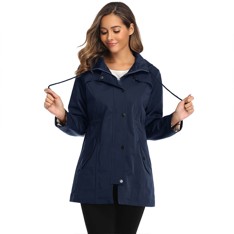 Women's Long Hooded Anorak Style Windbreaker Jacket | Outdoor