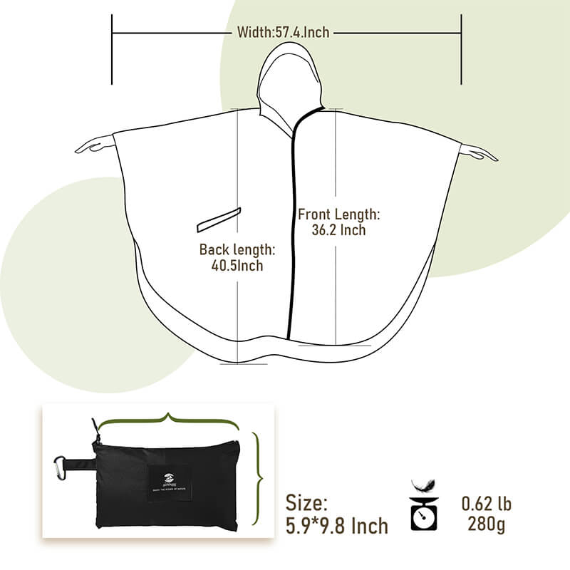 SaphiRose Ponchos de lluvia impermeables elegantes para mujeres y hombres  (paquete clásico)