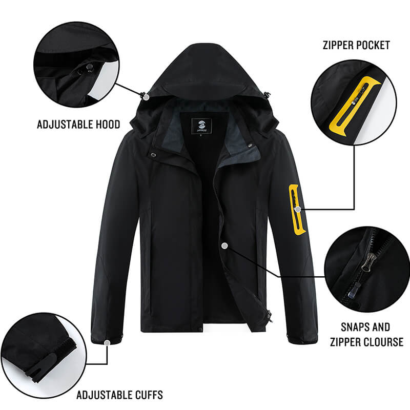 Womens Waterproof Rain jacket With Removable Hood – SaphiRose Womens Waterproof Rain jacket With Removable Hood – SaphiRose