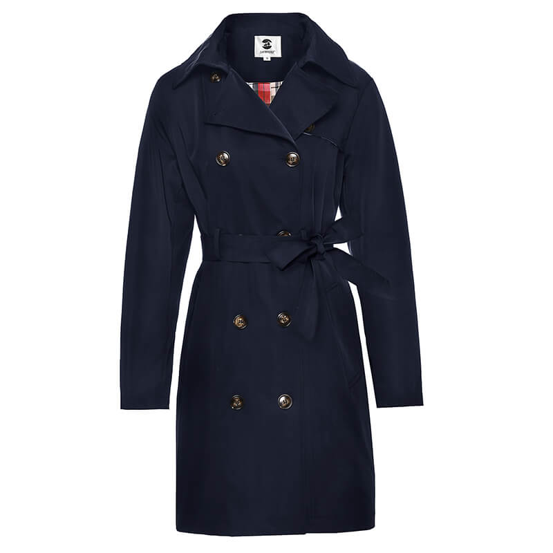 Women's Water-Resistant Trench Coat Double-Breasted Long Peacoat ...