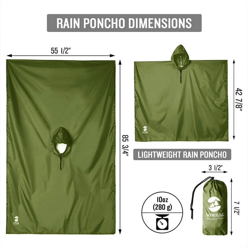 Waterproof Hooded Rain Poncho For Men And Women – SaphiRose