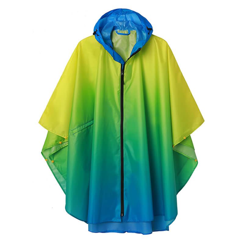 Adults Hooded Gradient Rain Poncho With Pockets – SaphiRose